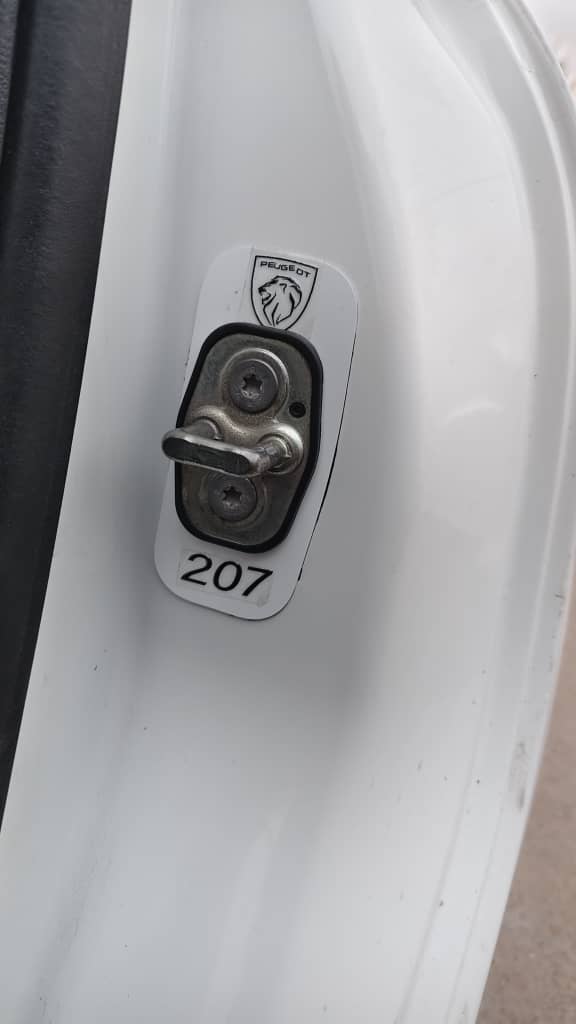 Plaque serrure port Peugeot 207